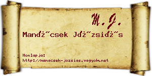 Manácsek Józsiás névjegykártya
